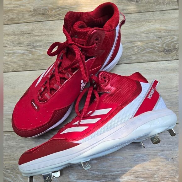 Adidas Icon baseball softball turf shoe red white sneaker size men's 8.5 - Picture 2 of 12